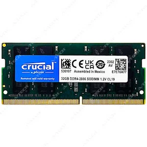 Crucial 32GB DDR4 2666 MHz PC4-21300 SODIMM 260-Pin Laptop Notebook Arbeitsspeicher RAM - Bild 1 von 2