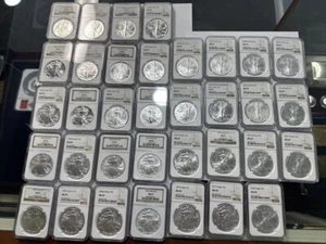 "1986-2020" NGC MS-69 Silver Eagle Set 35 Coin Graded Set - Picture 1 of 6