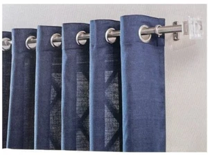 allen + roth Janston 84"Navy Blue Light Filtering Grommet Single Curtain Panel - Picture 1 of 9