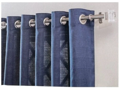 Panel de cortina individual ojal filtrante de luz azul marino allen + roth Janston 84" Foto 1 de 4