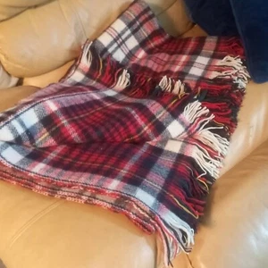 Vintage Decke CHIPPEWA MILLS 1800er Wolle Stadion Fransen Plaid RAR Lodge Überwurf - Bild 1 von 9