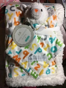 JUEGO DE DOS PIEZAS MANTA DE SEGURIDAD INFANTIL CORDERO FELPA SUAVE NUEVO CON ETIQUETAS CUNA BEBÉ NIÑO - Imagen 1 de 6
