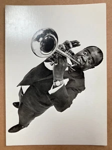Louis Armstrong Playing Trumpet in 1966 Photograph by Philippe Halsman Postcard - Picture 1 of 2