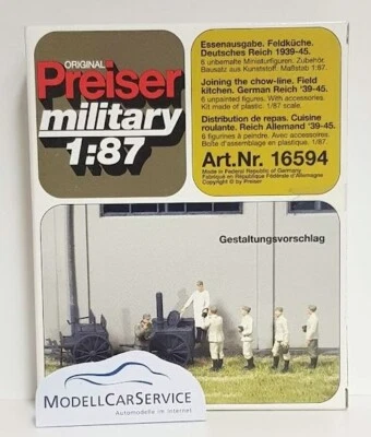 Preiser military 1/87: 16594 Essensausgabe. Feldküche. Deutsches Reich (Bausatz) - Image 1 of 2