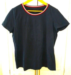 Tommy Hilfiger Navy Blue T Shirt/Top With TH Logo on Front Size L - Picture 1 of 5