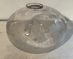 Antiker Lampenschirm Leuchte Glas graviert Trauben - Bild 1 von 6