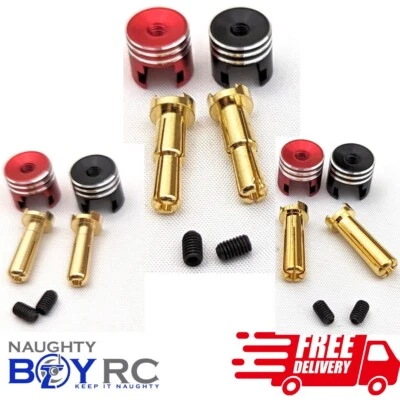 RC Battery Bullet Connectors 4mm 5mm 4/5mm Grips Lipo Heatsink Car Truck ESC - Image 1 of 4