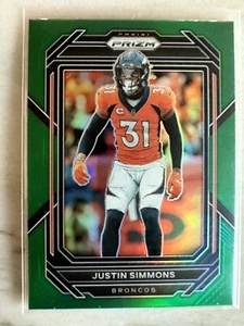 2022 Panini Prizm Justin Simmons Green Prizm #91 - Picture 1 of 2