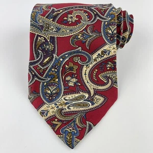 Christian Dior Monsieur Mens Silk Paisley Tie Red - Picture 1 of 11