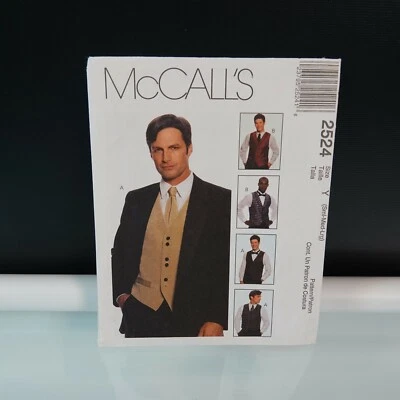 McCalls 2524 Sewing Pattern Mens Lined Vest Cut At Size Medium - Image 1 of 4