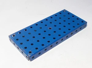 Meccano Flanged Plate 11x5 holes (UK blue) - used (part no.52) - Picture 1 of 1