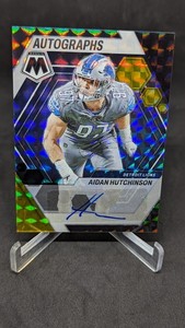 AIDAN HUTCHISON 2023 Mosaic Choice Black Gold Auto Detroit Lions #2/8