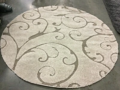 CREAM 6'-7" X 6'-7" R Pulled threads Rug Reduced Price 1172640407 SG455-1113-7R - Image 1 of 4