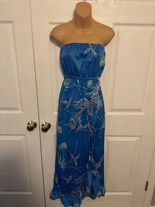 Maxi abito hawaiano senza spalline vintage Waltah Clarke XS - Foto 1 di 13