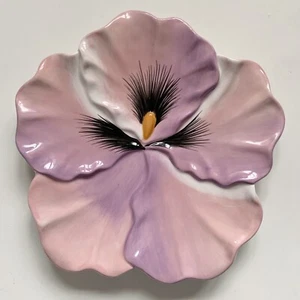 Time To Celebrate Dept. 56 Hibiscus Flower Luncheon Plate 8” Raised Pink Purple - Picture 1 of 7