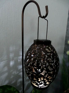 Solarlaterne-Metall Laterne mit Stab-ca. 98 cm-Deko-Garten-Solarlampe--Solar - Bild 1 von 7