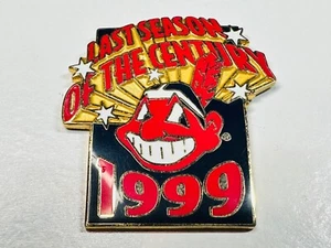 Cleveland Indians Lapel Hat Vest Pin Last Season of the Century 1999 Chief Wahoo - Picture 1 of 2