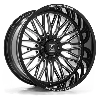 26x14 Axe Kratos Gloss Black Milled Wheels 6x135/6x5.5 (-76mm) Set of 4 - Image 1 of 4