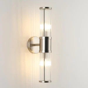 Brushed Nickel Bathroom Light Fixture, Industrial Up & Down Wall Vanity Sconc... - Picture 1 of 7