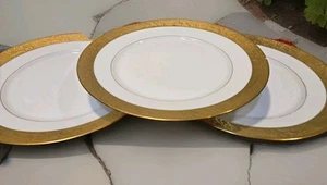 3 platos de cena con incrustaciones de oro Tirschenreuth Baviera Alemania patrón favorito  - Imagen 1 de 10