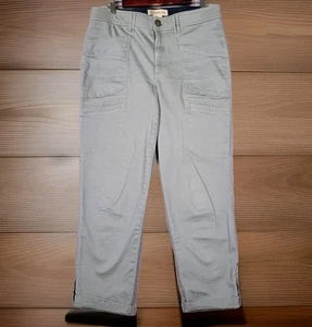 DEMOCRACY Ab Technology Pants Womens 12 Roll Up Snap Cuffs Utility Stretch Waist - Picture 1 of 8