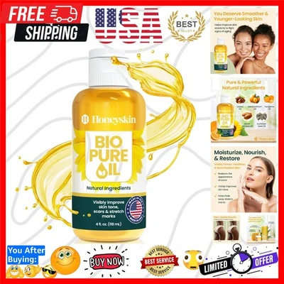 Aceite puro para el cuidado de la piel - Hidratante para piel seca - Prevenir estrías de embarazo... Foto 1 de 4