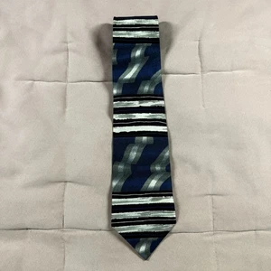 Polifroni italienische Soie-Krawatte aus 100 % italienischer Seide dunkelblau grau - Bild 1 von 6