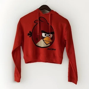 Angry Birds Kids Youth Red Cropped Lightweight Hoodie Sweatshirt Size S-L - Picture 1 of 8