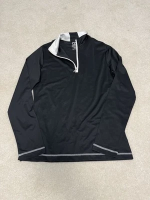 Pullover para mujer Cutter & Buck CB Drytec cuarto cremallera negro talla XS Foto 1 de 4