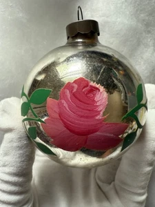 Brillante Adorno Brite Pintado Rosa Flor PREGUERRA 1939 Gorra EE. UU. de A. RARO DIFÍCIL DE ENCONTRAR - Imagen 1 de 6