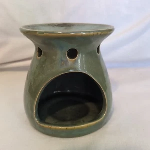 Ceramic essential oil burner wax warmer Diffuser Green 4" - Picture 1 of 7