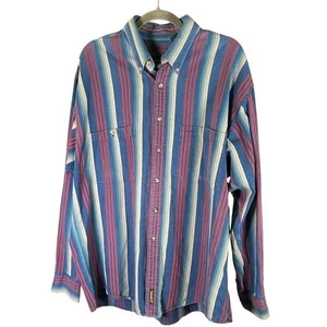 Timberland VTG Weathergear Men XL Striped Button Down Shirt Casual Long Sleeve - Picture 1 of 13
