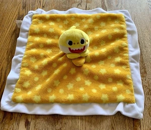 Baby Shark Yellow Plush Baby Lovey Security Blanket Toy Velour Unisex Pink Fong - Picture 1 of 9
