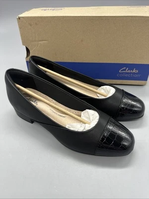Clarks Juliet Rise cuero negro sin cordones para mujer 6M Foto 1 de 4