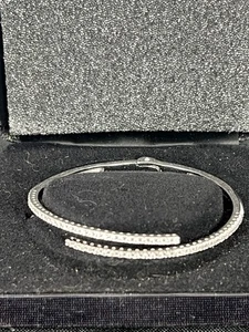 Brazalete con bisagras de plata de ley QVC Diamonique pavé corte redondo circonita cúbica - Imagen 1 de 8