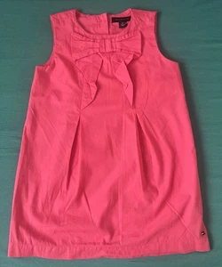 Tommy Hilfiger Girls Dress Size 4T – Pink with Bow – Designer Cute & Stylish - Picture 1 of 6