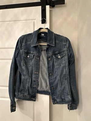 Chaqueta vaquera Lee Riders Trucker para mujer XSmall descolorida elástica de mezclilla grunge escuela Foto 1 de 4