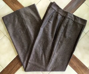 Pantalones de vestir de pierna acampanada mezcla de lana dorada/negra JONES NEW YORK COLLECTION (14) NUEVOS SIN ETIQUETAS - Imagen 1 de 6