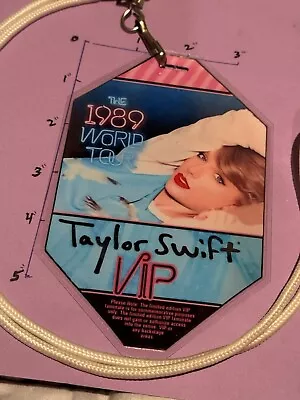 Taylor Swift Commemorative  1989 Tour Backstage Pass/Laminate And White Lanyard - Image 1 of 4