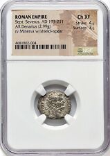 Rome 193-211 AD Septimius Severus AR Denarius 2.99g Silver NGC Choice XF 4/5 3/5