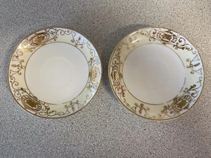 Vintage NORITAKE CHRISTMAS BALL Lot of 2 Saucers Only - Picture 1 of 4
