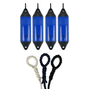 4 x Guardabarros de barco HURRICANE Vortex: azul real PM01 - CUERDA DE 10 MM CON EXTREMO EMPALMADO GRATIS - Imagen 1 de 2