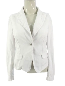 Liu Jo Y2K Jacket Denim White Blazer Fitted Italian Designer IT 42 size UK 8 10 - Picture 1 of 15