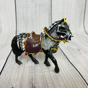 RARE Schleich Dragon Knight HORSE ONLY #70115 Black Medieval Warrior Armored - Picture 1 of 6