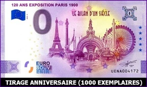 UENA / 120 ANS EXPOSITION PARIS / BILLET 0 € / NULL EURO-SCHEIN 2020-4* - Picture 1 of 1
