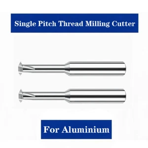 M1.6-M8 3-Flutes Single Pitch Carbide Thread Milling Cutter Tool For Aluminium - Picture 1 of 9