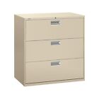 HON Brigade 600 Series 3-Drawer Lateral File Cabinet Locking Letter/Legal