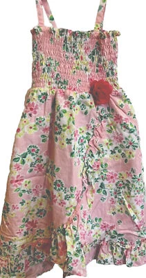 Vestido Penelope Mack Niñas Floral Callado Sol Talla 6x Rosa y Verde Foto 1 de 4