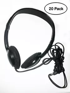 Klassenzimmer 20er Pack Over-the-Head Kopfhörer für Schule - schwarz - 4"" Kabel - Bild 1 von 9