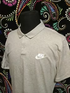 Nike Polo Swoosh Athletic Vintage 90s Gray Y2K Shirt Size 2XL - Bild 1 von 6